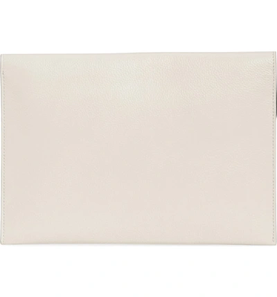 Shop Alexander Mcqueen Calfskin Leather Envelope Clutch - Ivory In Off White