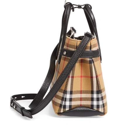 Shop Burberry Baby Banner Vintage Check Tote - Black