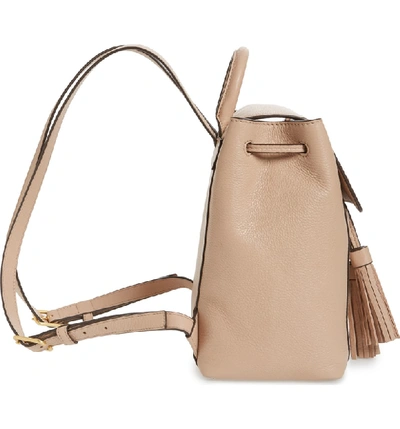 Shop Tory Burch Mcgraw Leather Backpack In Devon Sand
