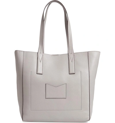 Shop Michael Michael Kors Large Leather Tote - Grey In Pearl Grey