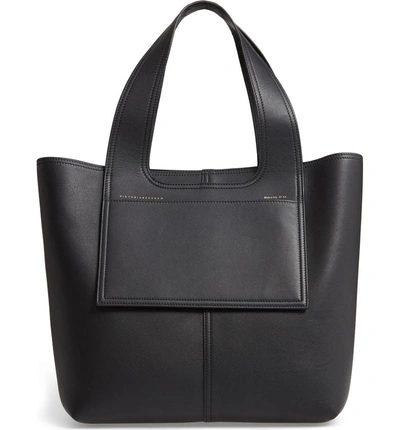 Shop Victoria Beckham Apron Leather Tote - Black