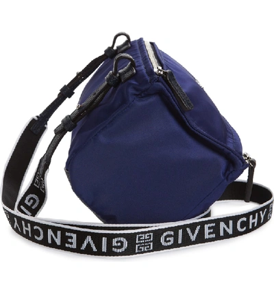 Shop Givenchy Mini Pandora Nylon Shoulder Bag - Blue In Dark Blue