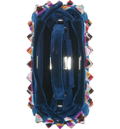 Shop Fendi 'mini Peekaboo In Blue Navy/ Multicolor