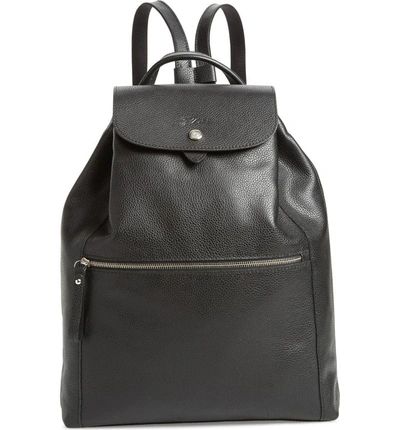 Shop Longchamp Veau Leather Backpack In Black