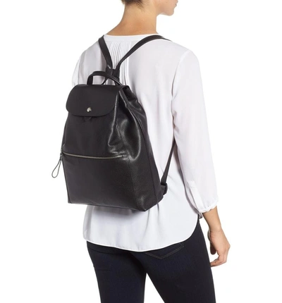 Shop Longchamp Veau Leather Backpack In Black