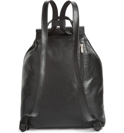 Shop Longchamp Veau Leather Backpack In Black