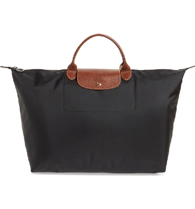 Shop Longchamp 'le Pliage' Overnighter In Black