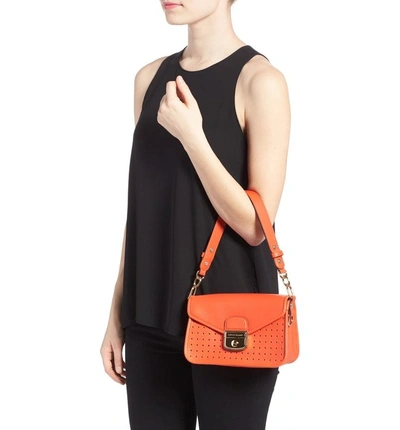Pliage leather crossbody bag Longchamp Orange in Leather - 33017156