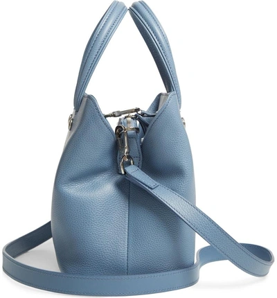 Shop Longchamp Le Foulonne Zip Around Leather Tote - Blue In Nordic