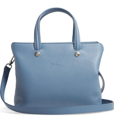 Shop Longchamp Le Foulonne Zip Around Leather Tote - Blue In Nordic