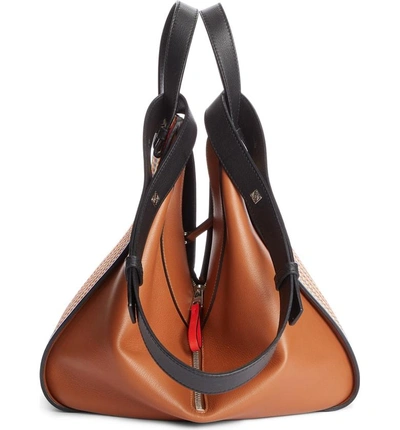 Shop Loewe Medium Rainbow Hammock Calfskin Leather Shoulder Bag - Brown In Multicolor/tan