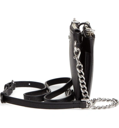 Shop Rebecca Minkoff Bifold Leather Crossbody Wallet - Black In Matte Black