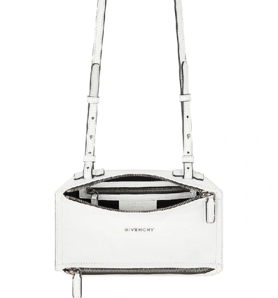 Shop Givenchy Mini Pandora Creased Patent Leather Satchel - White