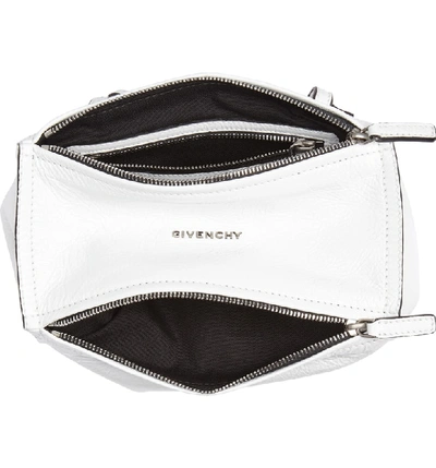 Shop Givenchy Mini Pandora Creased Patent Leather Satchel - White