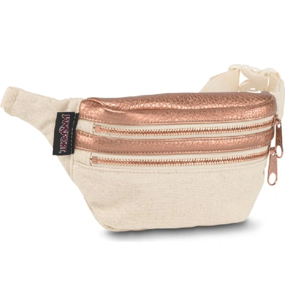 Shop Jansport Hippyland Fanny Pack - Pink In Rose Gold