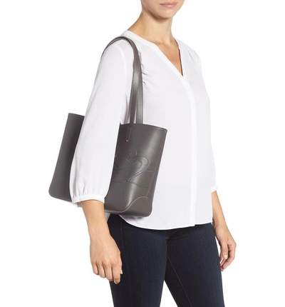 Shop Longchamp Small Shop-it Leather Tote - Grey