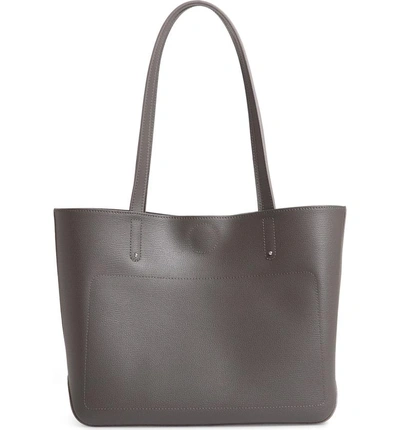 Shop Longchamp Small Shop-it Leather Tote - Grey