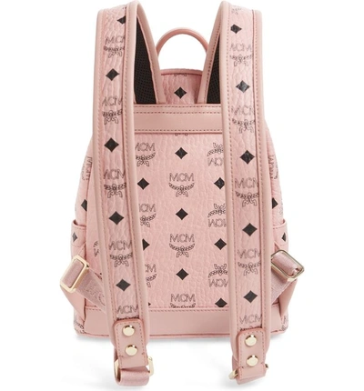 Shop Mcm Rabbit Mini Coated Canvas Backpack - Pink In Soft Pink