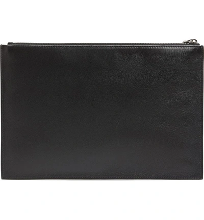 Shop Givenchy Medium Iconic Address Lambskin Pouch - Black In Black/ White