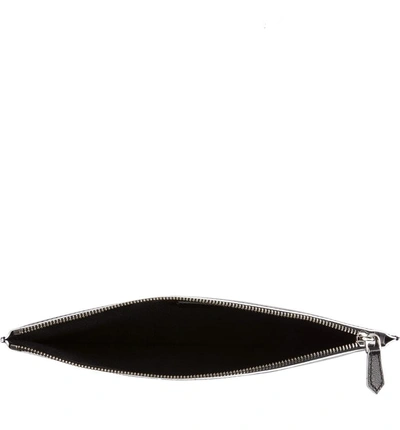 Shop Givenchy Medium Iconic Address Lambskin Pouch - Black In Black/ White