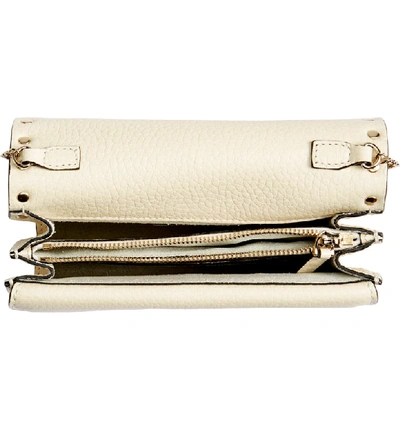 Shop Valentino Rockstud Leather Pouch Wallet On A Chain In Ivory