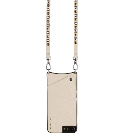 Shop Bandolier Stella Iphone 6/7/8 & 6/7/8 Plus Leather Crossbody Case In Pebble/ Gold/ Silver