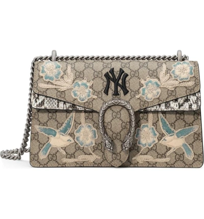 Shop Gucci Medium Dionysus Gg Supreme & Genuine Snakeskin Shoulder Bag In Beige Ebony/ Roccia Multi