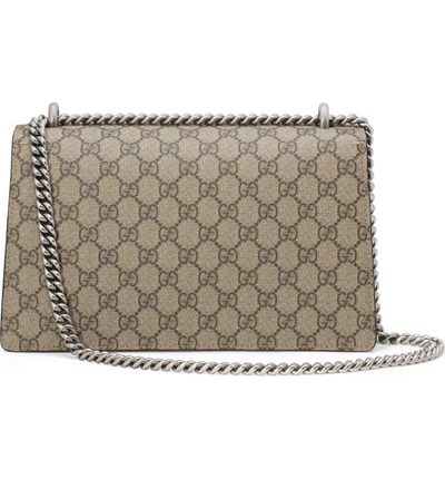 Shop Gucci Medium Dionysus Gg Supreme & Genuine Snakeskin Shoulder Bag In Beige Ebony/ Roccia Multi