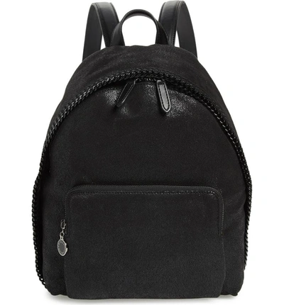 Shop Stella Mccartney Small Falabella Faux Leather Backpack In Black