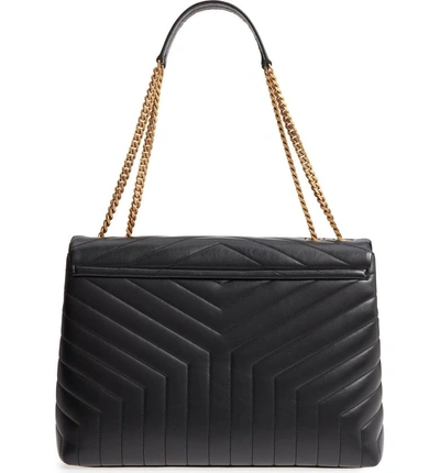 Shop Saint Laurent Large Lou Matelasse Calfskin Leather Shoulder Bag - Black In Nero/ Nero