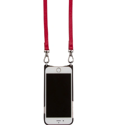 Shop Bandolier Emma Iphone 6/7/8 & 6/7/8 Plus Crossbody Case In Silver Red