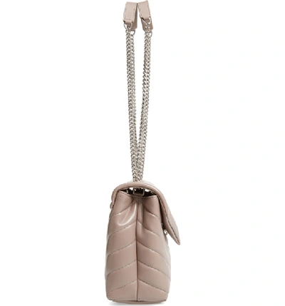 Shop Saint Laurent Small Loulou Matelasse Leather Shoulder Bag In Taupe Sable