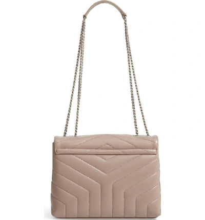 Shop Saint Laurent Small Loulou Matelasse Leather Shoulder Bag In Taupe Sable
