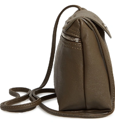 Pliage leather crossbody bag Longchamp Beige in Leather - 21540972