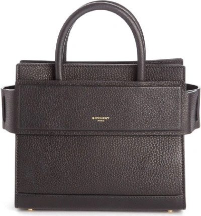 Shop Givenchy 'mini Horizon' Calfskin Leather Tote - Black