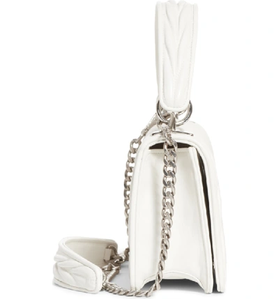 Shop Miu Miu Matelasse Quilted Lambskin Leather Top Handle Bag - White In Bianco