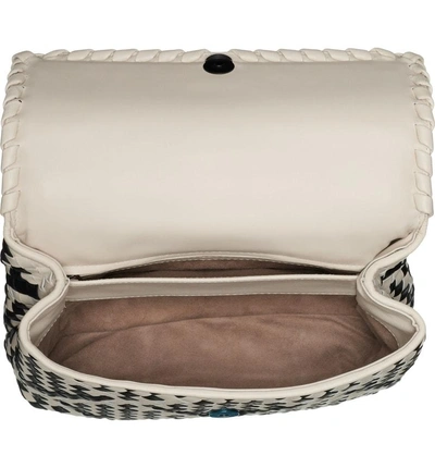 Shop Bottega Veneta Small Olimpia Leather Shoulder Bag - White In Mist/ Nero