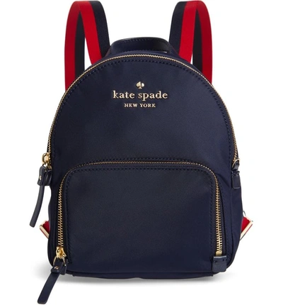 Shop Kate Spade Watson Lane Varsity Stripe Small Backpack - Blue In Rich Navy