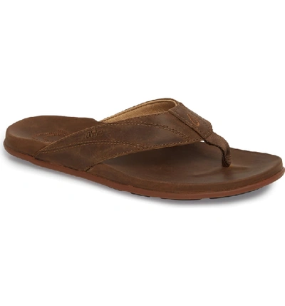 Shop Olukai Pikoi Flip Flop In Ray/ Ray Leather