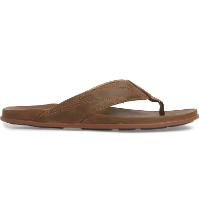 Shop Olukai Pikoi Flip Flop In Ray/ Ray Leather