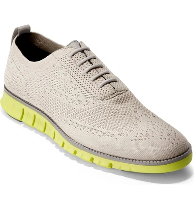 Shop Cole Haan Zerogrand Stitchlite Wingtip In Dove/ Ironstone