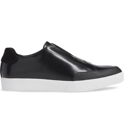 Shop Calvin Klein Immanuel Slip-on Sneaker In Black Leather