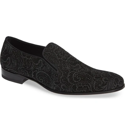 Shop Mezlan Damon Venetian Loafer In Black Fabric
