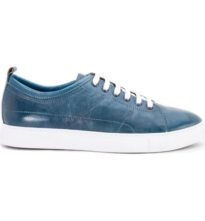 Shop Robert Graham Blackburn Low Top Sneaker In Teal Leather