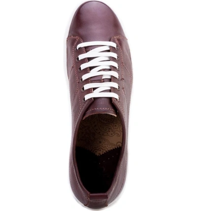 Shop Robert Graham Blackburn Low Top Sneaker In Wine Leather