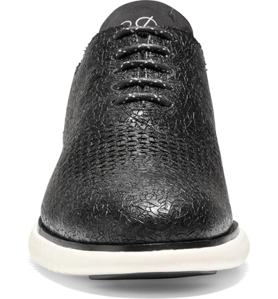 Shop Cole Haan 2.zerogrand Wingtip In Black/ Ivory Leather