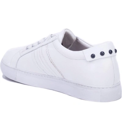 Shop Robert Graham Horton Studded Low Top Sneaker In White Leather