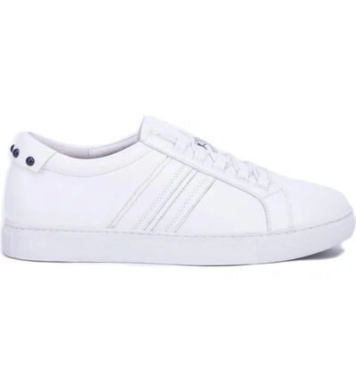 Shop Robert Graham Horton Studded Low Top Sneaker In White Leather