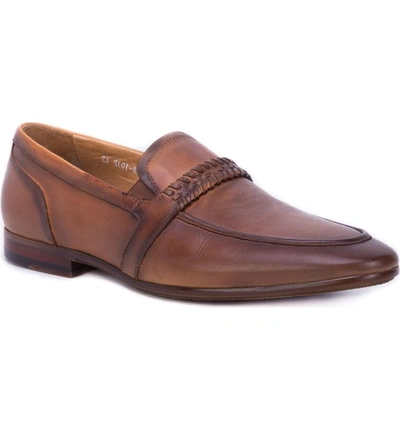 Shop Robert Graham Robinson Whipstitch Apron Toe Loafer In Cognac Leather