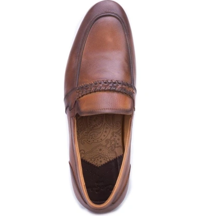 Shop Robert Graham Robinson Whipstitch Apron Toe Loafer In Cognac Leather